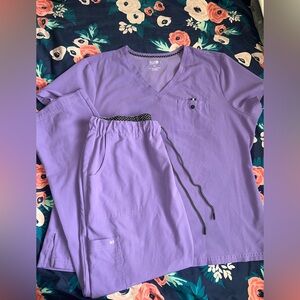 Koi Lavender Scrub Set XL Top L pants regular
